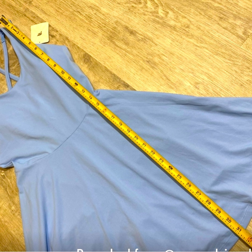 💫NWT Fabletics Women’s Boost Performance Sleevess Dress in Light Blue s - Picture 4 of 13